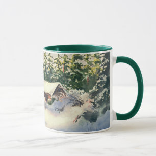 BLOCKHAUS im SCHNEE durch SHARON SHARPE Tasse