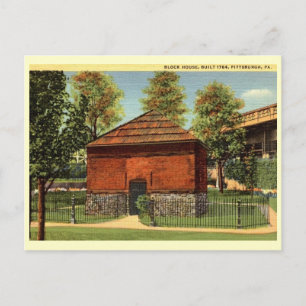 Blockhaus, Pittsburgh, Pennsylvania Vintag Postkarte
