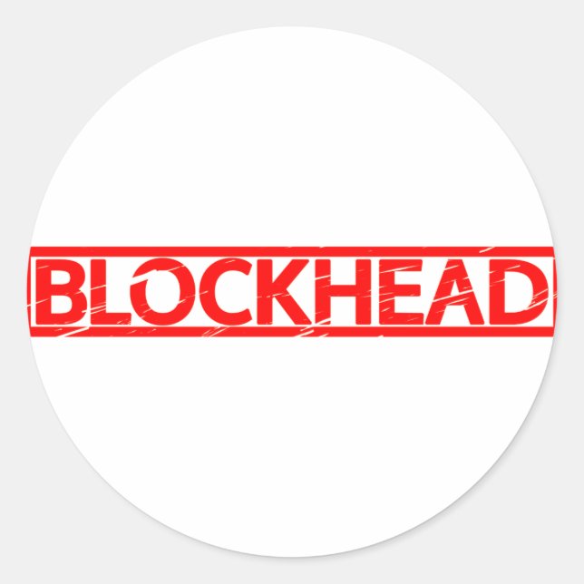 Blockhead-Briefmarke Runder Aufkleber (Vorderseite)
