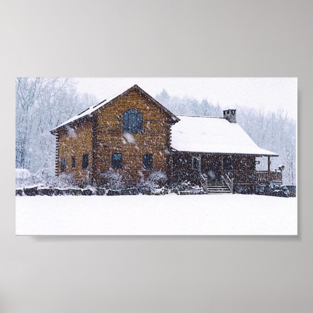 Blockhütte Poster (Vorne)