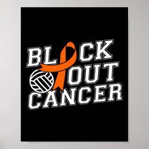 Blockieren der Volleyball Leukämie Krebsbewusstsei Poster