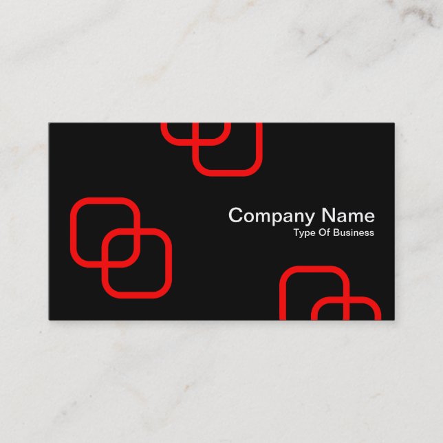 Blockierquadrate - rot auf schwarz visitenkarte (Vorderseite)