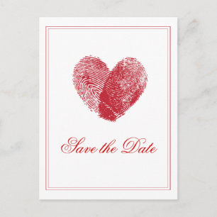 Blockierte Fingerabdrücke Save the Date Postkarte
