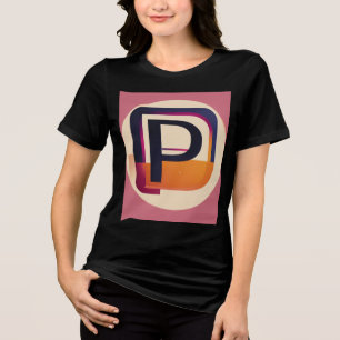 Blockiger Monospace-Buchstabe P – Flaches Vektor-L Tri-Blend Shirt