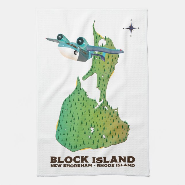 Blockinsel New Shoreha, Insel Rhode Geschirrtuch (Vertikal)