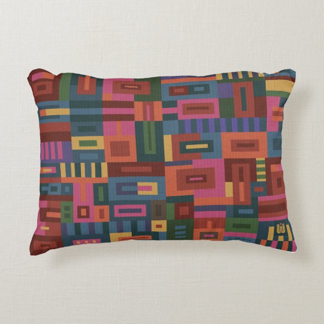 Blockkabine Quilt-Muster-Rechteck Dekokissen (Vorderseite)