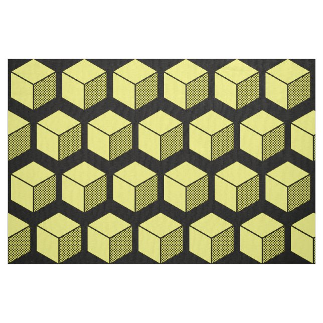 Blockmuster 02 - Gelb auf schwarz Stoff (Fat Quarter (45,7 x 55,9 cm))