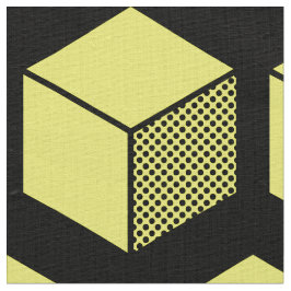 Blockmuster 02 - Gelb auf schwarz Stoff