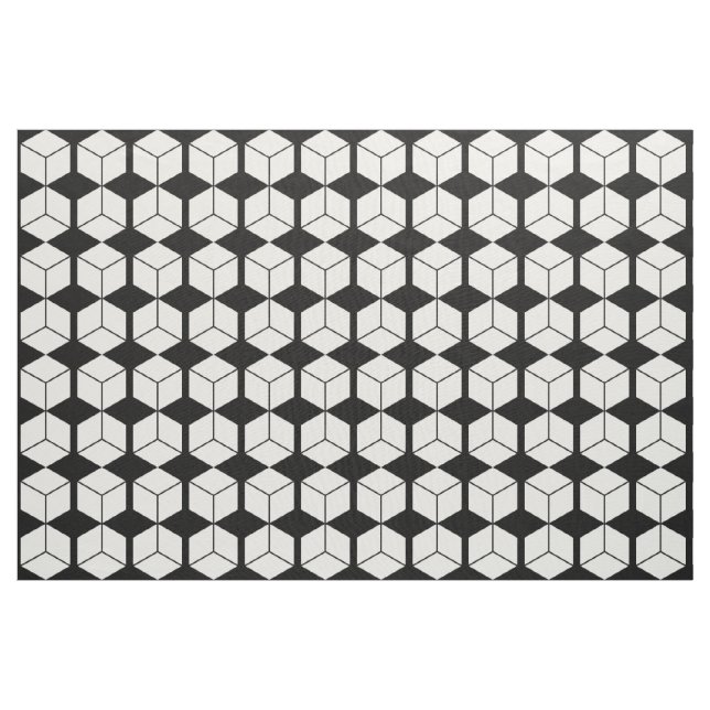 Blockmuster - Weiß auf Schwarz Stoff (Yard (91,4 cm))