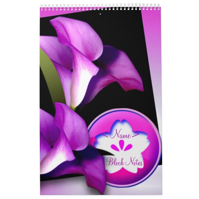 Blocknotizen für violette Blumen Kalender (Titelbild)