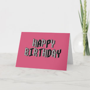 Blocks Happy Birthday (Pink) Karte
