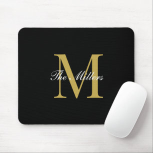 Blockschrift Monogram, Gold Personalisiert Mousepad