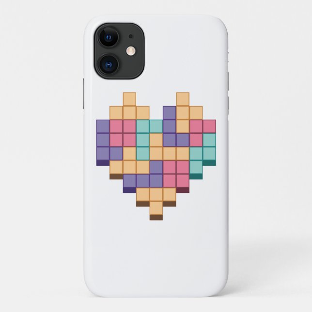 Blockspiel Herzschrittstil Case-Mate iPhone Hülle (Rückseite)
