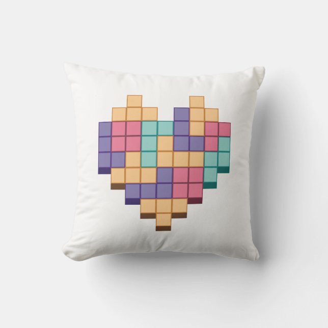 Blockspiel Herzschrittstil Kissen (Vorderseite)