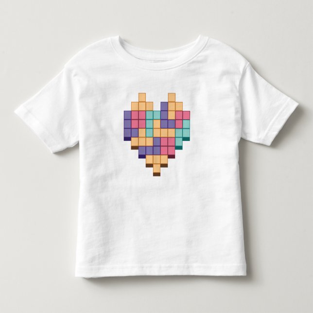 Blockspiel Herzschrittstil Kleinkind T-shirt (Vorderseite)