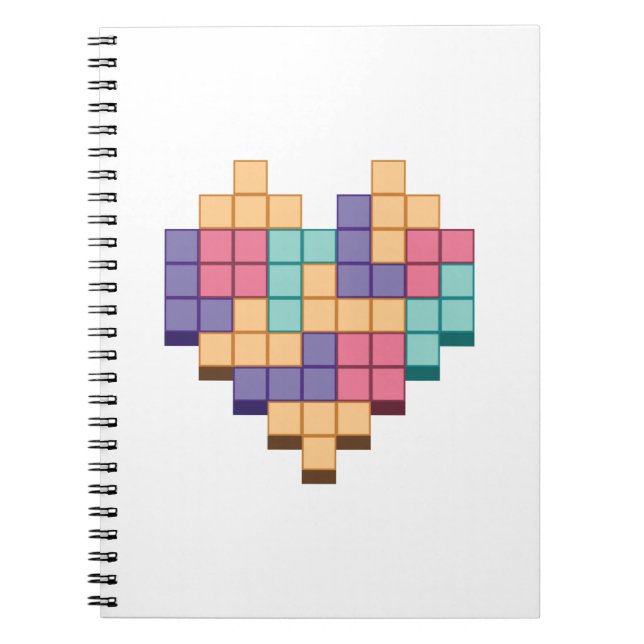 Blockspiel Herzschrittstil Notizblock (Vorderseite)