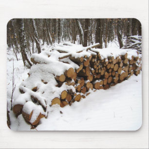 Blockstapel in der Mammutmatte Holz Mousepad