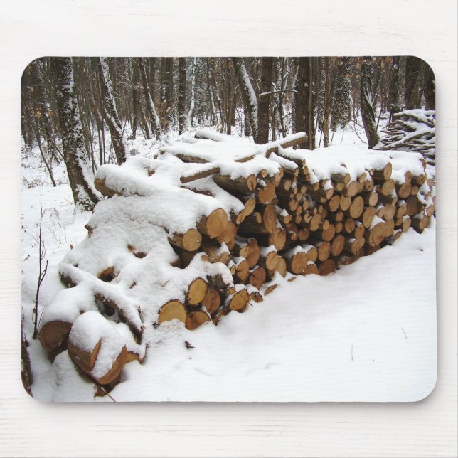 Blockstapel in der Mammutmatte Holz Mousepad (Vorne)