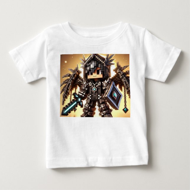 Blockstyle Dark Dragon Diamond Sword Baby T-shirt (Vorderseite)