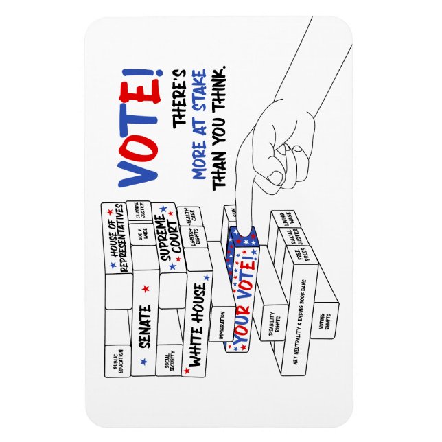 Blockturm bei Wahlen Mehr zum Fortschritt Magnet (Vertikal)