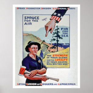 Blockwinden und Holzfäller unterstützen die Poster