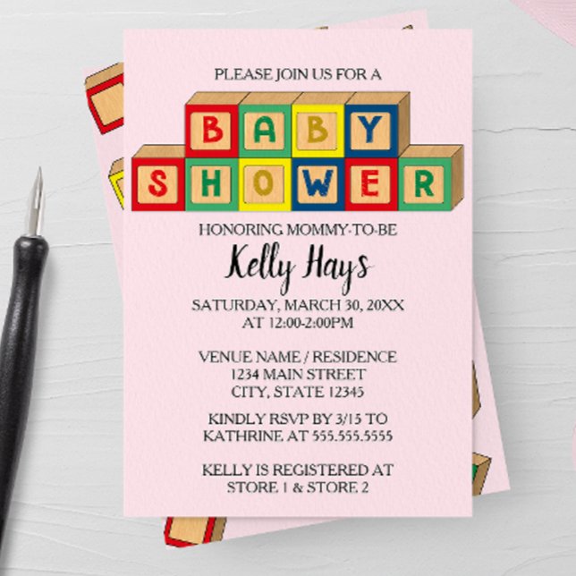 Blocs bébé Baby shower Invitation (Créateur téléchargé)