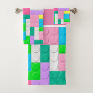 Blocs de bâtiment rose pastel violet