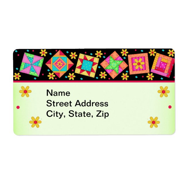 Blocs de courtepointe Étiquette d'expédition noir  (Devant)