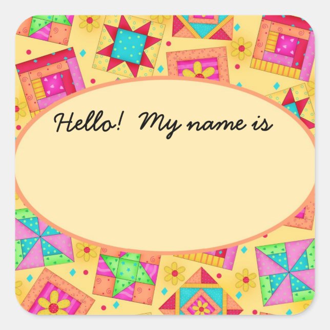 Blocs de surface jaune Nom Balise ou Étiquette (Devant)