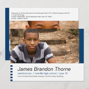 Blocs modernes en bleu 2 Photo Invitation