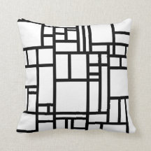 Blocs noirs et blancs oreiller à jetons abstraits