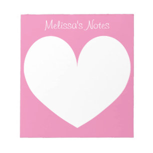Blocs-notes personnalisés avec cœur rose