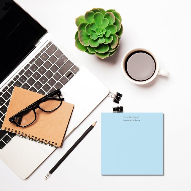 Blocs-notes Post-it bleu clair personnalisés (Personalized Light Blue Post-it-notes.  3x3 inches.)