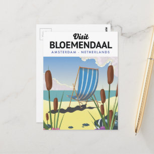 Bloemendaal Amsterdam Travel Poster Postkarte