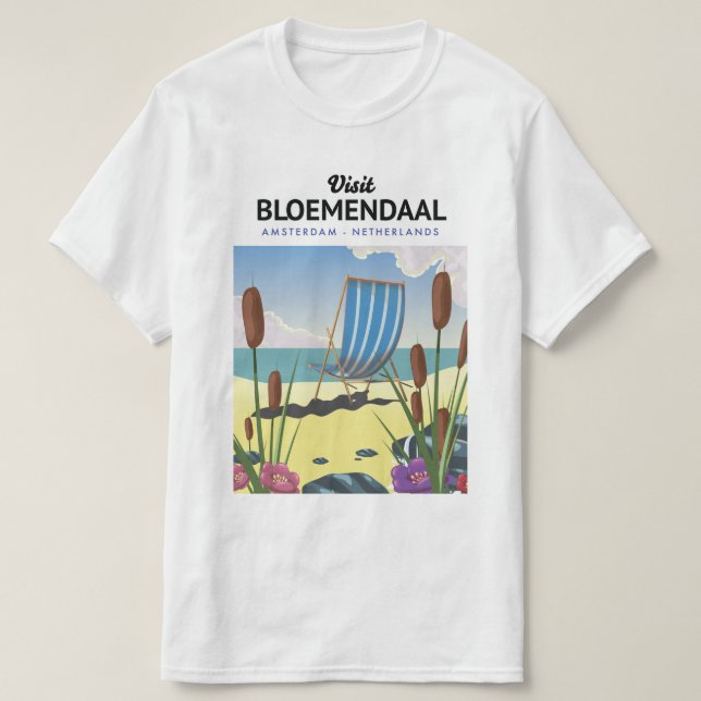 Bloemendaal Amsterdam Travel Poster T-Shirt (Design vorne)