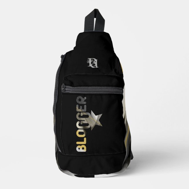 BLOGGER Black Sling Bag Trend Abstrakt Gold Gold (Vorderseite)