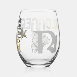 BLOGGER Edelstahlglas Abstrakt Schwarzes Gold Weinglas Ohne Stiel