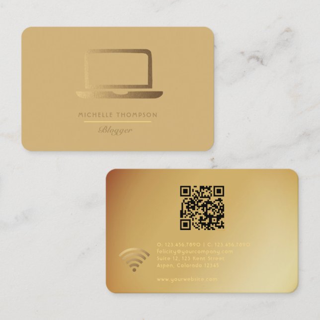 Blogger QR Code Business Card Visitenkarte (Vorne/Hinten)