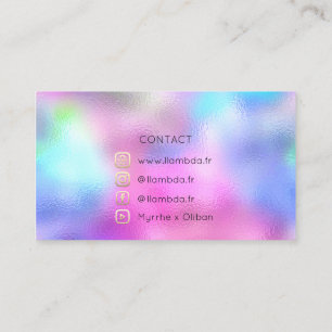 Blogger Social Media Gold Logo Holograph Visitenkarte