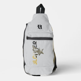 BLOGGER White Sling Bag Trend Abstrakt Black Gold