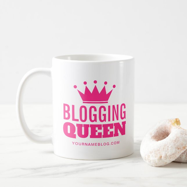 Blogging Queen coffee Tasse gift for women blogger (Mit Donut)