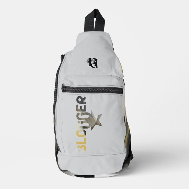 BLOGUEUR Sac Blanc Tendance Abstrait Black Gold (Recto)