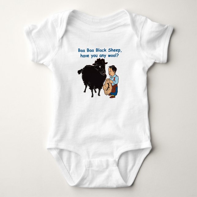 Blöken-Blöken-schwarze Schafe Baby Strampler (Vorderseite)