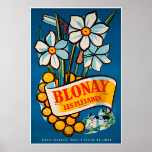 Blonay, Les Pléiades, Schweiz, Reiseplakat Poster