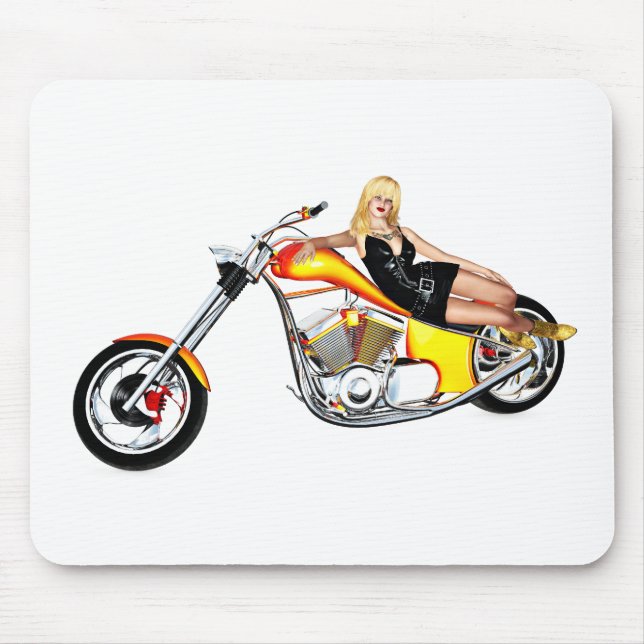 Blond auf einem Chopper Mousepad (Vorne)