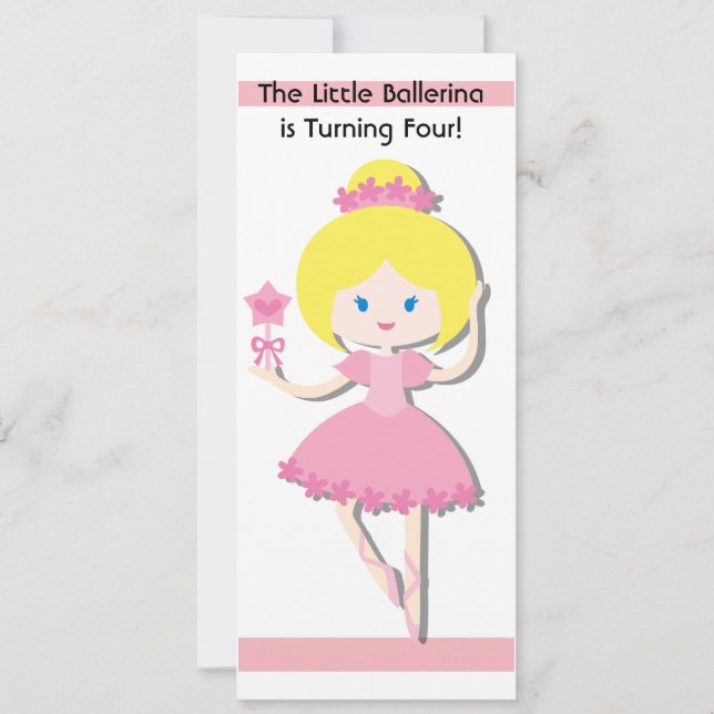 Blond Ballerina Custom zum Geburtstag Einladung (Vorderseite)