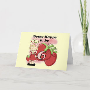 Blond Berry 6. Geburtstag T - Shirt und Geschenke Karte
