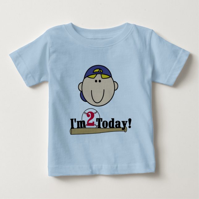 Blond Boy Baseball 2nd Birthday Tshirts (Devant)