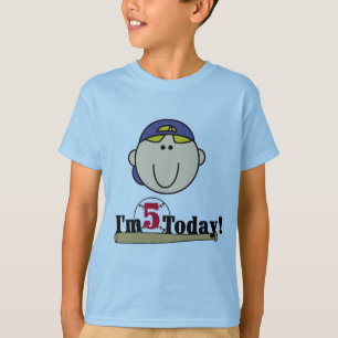 Blond Boy Baseball 5. Geburtstag T-Shirt