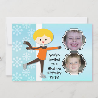 Blond Boy Birthday Skaten Party Einladung